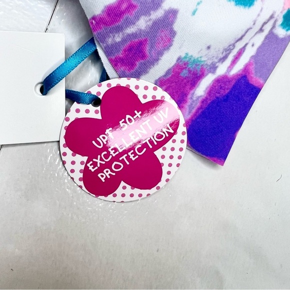 Limited too girls tie dye ruffle one piece swimsuit 2T purple pink NWT - Picture 3 of 8